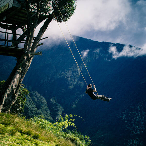 You can hop on the “The Swing at the Edge of the World" at La Casa del Arbol, a small treehouse in Ecuador.