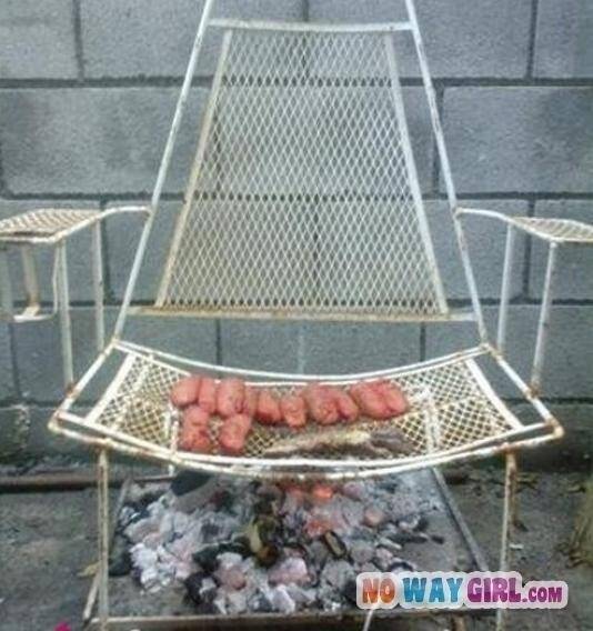 A grill for those who don't like their chairs.