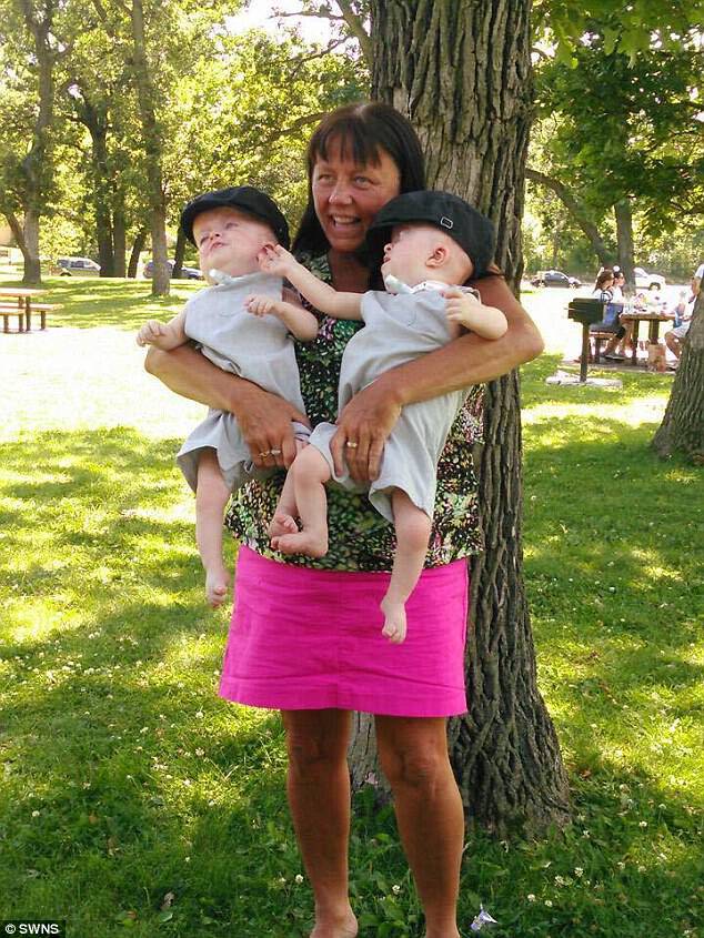 What a heart: Linda Trepanier, 58, took twins Matthew and Marshall in when they were four weeks old after their parents were deemed unable to take care of them