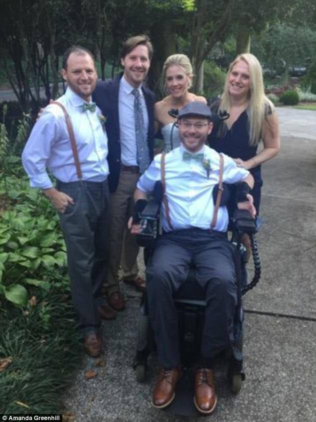 Brett and Meg pose with family members. The couple's new goal is to start a family