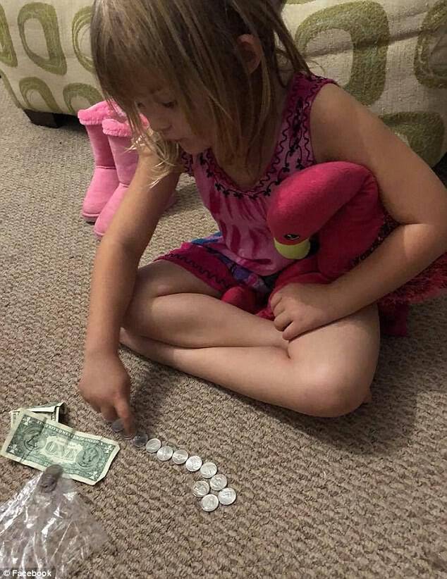 Two weeks ago in Ishpeming, Michigan, Sunshine Oelfke dumped the contents of her piggy bank onto the living room floor and started organizing the coins and bills