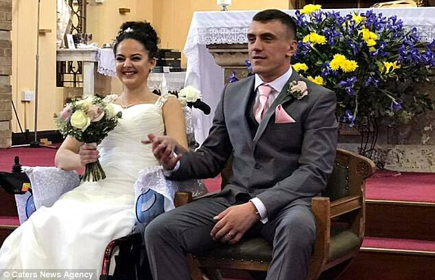 The unexpected news hit the couple, from Bradford, West Yorkshire, but they managed to plan a wedding within four weeks 