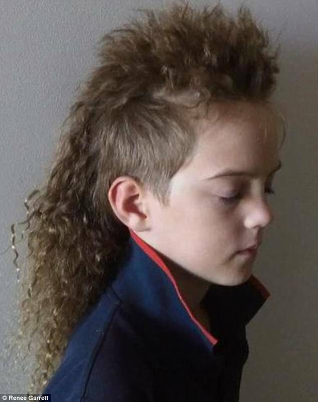 Nine-year-old Baird Garrett, from Western Australia, has been growing his mullet for two years to shave it off for charity