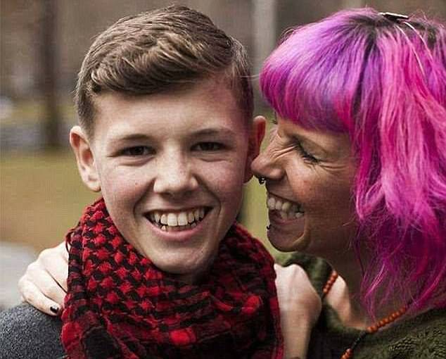 Callie Blackwell gave her son Deryn, 17, cannabis oil in a desperate final attempt to help him recover from a rare form of cancer (mother and son are pictured)