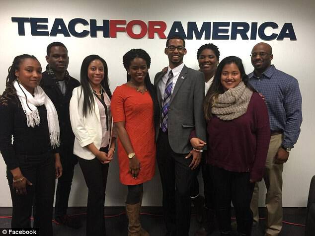 Haley began working with Teach For America, a nonprofit that helps 'strengthen the movement for educational equity and excellence' within low-income schools (other members pictured above on Facebook)