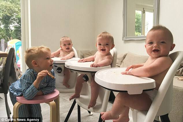 'They've overcome so many obstacles': She said their life with the triplets and son has been 'hectic'