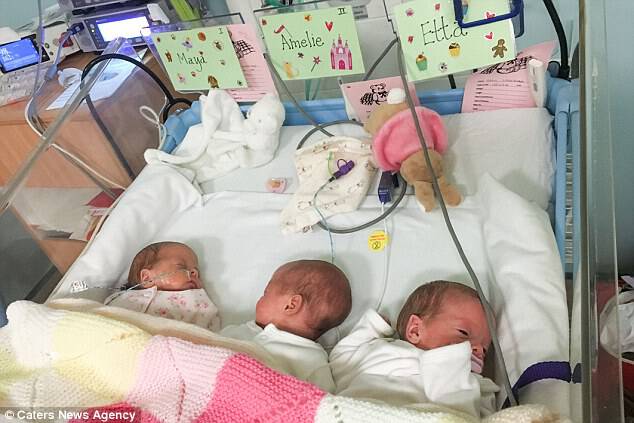 The couple spent a total of £60,000 on IVF, but didn't expect to fall pregnant with triplets