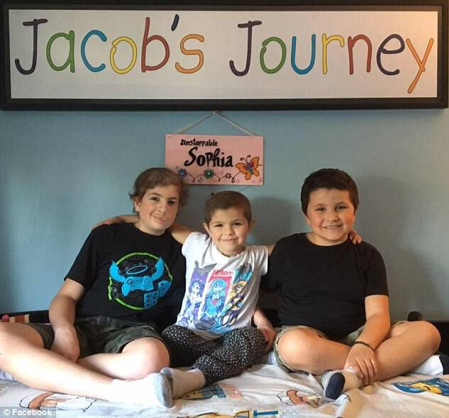 The Randells were tested for the problematic gene after learning of the genetic nature of Jacob's disease. While Liam, seven,  (right) was negative, his sister Sophia tested positive
