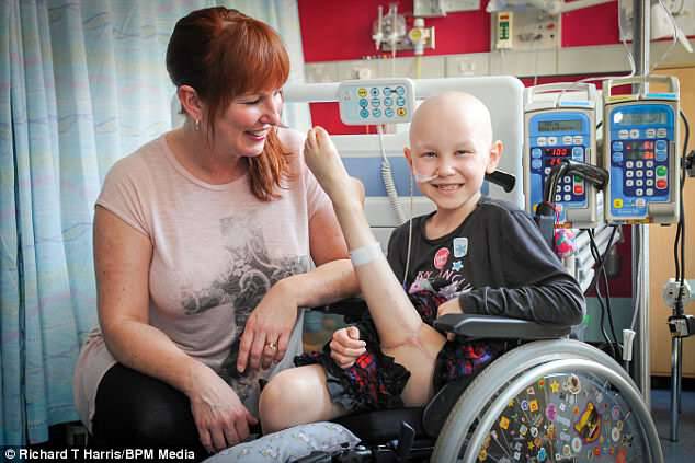 Amelia, pictured with mum Michelle, was diagnosed with osteosarcoma in August last year and had to have 15 weeks of chemotherapy plus an operation to amputate her left leg