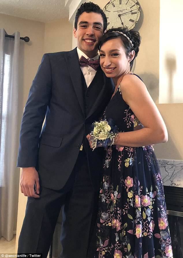 Prom night: Twitter user Morgan from San Antonio, Texas has shared the emotional moment she surprised her prom date Tarik by walking towards him for the first time in 10 months