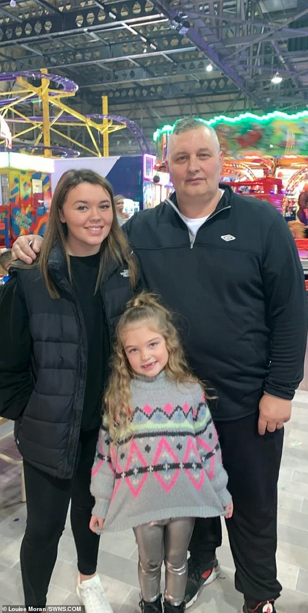 Pearly Rose McGowan,6, with her grandfather Martin,57, and cousin Michaela,15, who helped her with distribute 'goodie bags' to the homeless in Glasgow on Christmas Day